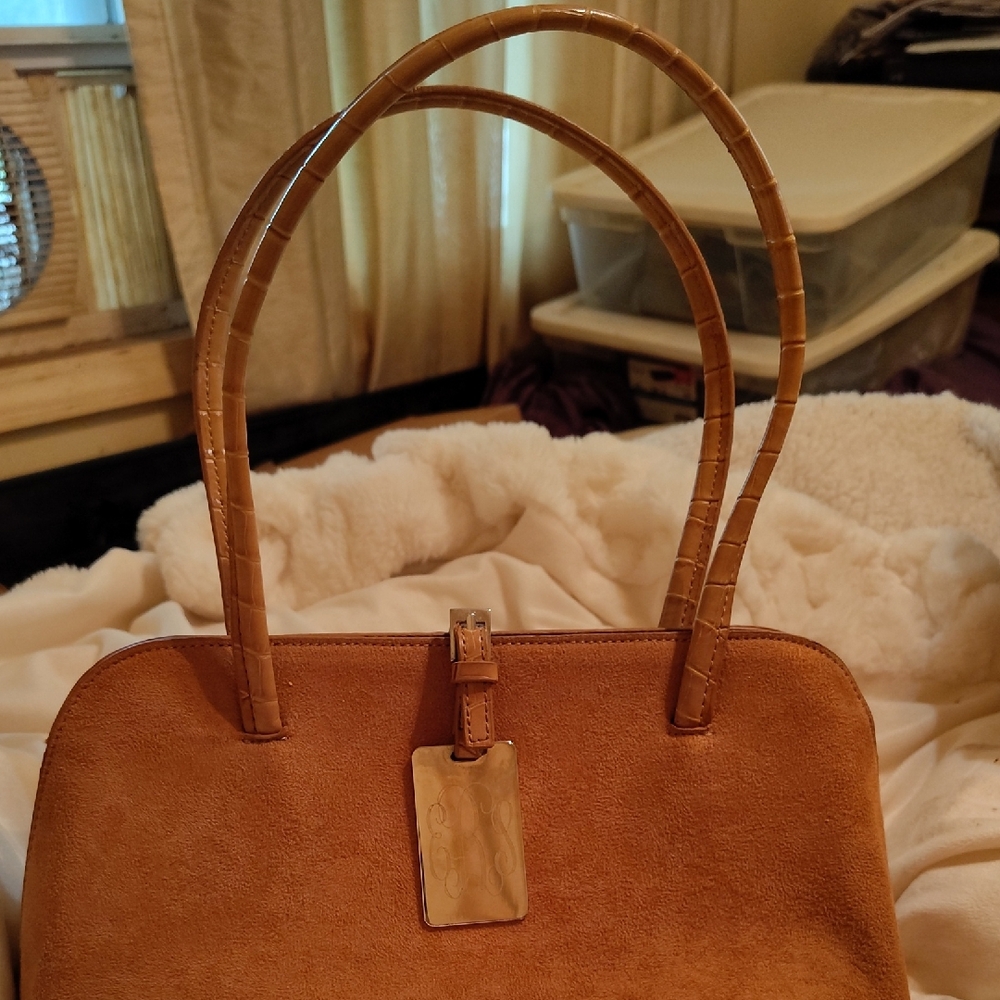 Source Unknown Tan Suede Handbags.